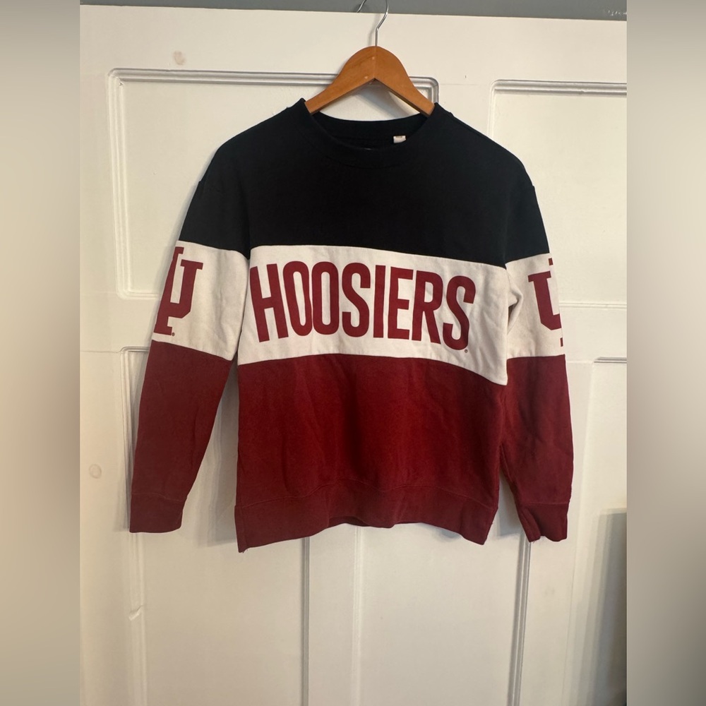 Hoosiers Colorblock Sweatshirt - Black, Cream & Crimson